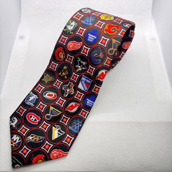 NHL Team HOCKEY Men's TIE Calgary Flames Edmonton Oilers Toronto Maple Leafs - Picture 2 of 5